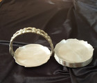 Vintage Metal Aluminum Drink Coasters Set Of 8  With Holder   Stand