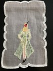 Vintage Cocktail Napkins Madeira Embroidered Applique Woman Cherry On Head  6