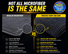 5-pack Microfiber Car Detailing Towels 16x16 500 Gsm Twisted Terry Scratch-free