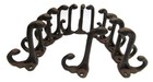 Lot 12 Antique-style Rustic Brown Double School Coat Hooks Cast Iron Hardware