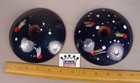 Vintage Copper Candle Holders Enamel Atomic Space Age Mcm Comets Asteroids