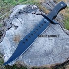 17  Black Tactical Hunting Rambo Full Tang Fixed Blade Machete Bowie Knife New