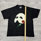 Made In Usa Phantom Of The Opera 1986 Vintage Men Black Shirt Size L Broadway