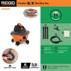 Ridgid 6 Gal  3 5-peak Hp Nxt Wet dry Shop Vacuum With Filter  Hose Accessories