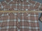 Vintage Round Up Western Shirt Mens Xl Brown Plaid Pearl Snap Cowboy Usa 90s