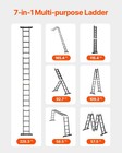 Multi-purpose Folding Ladder 7-in-1 5 Step 19ft Reach Height For Work
