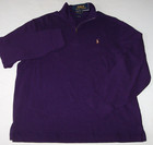Nwt Polo Ralph Lauren Deep Purple Estate Rib Half-zip Sweater Men s L Brown Pony