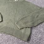 Gap Womens Mock Neck Waffle-knit Sweatshirt Large Tall Green Long Sleeve