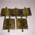Vintage Set Of 5 Heavy 4x4 Brass Bronze Door Hinges Ball Finials Architectural