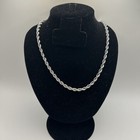 Diamond Cut Rope Chain 5mm Silver Stainless Steel Mens 16-24 Inch Waterproof