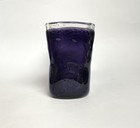 Amici Hand Blown Glass Vase Planter Bubbles Purple Rectangle 9 5   