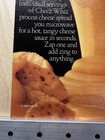 Kraft Cheez Whiz 1988 Print Ad Zap-a-pak Cheese Spread Food Condiments