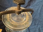 Vintage Wheaton Apothecary Jar Glass Embossed Lid Metal Screw Bail Pharmacy