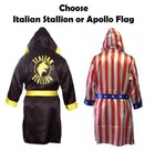Adult Mens Rocky Balboa Movie Boxing Robe Costume American Flag italian Stallion