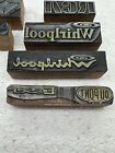 Vintage Letterpress Printing Major Brands Lot Of 6 All Metal Wood Block