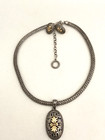 Sterling Silver 18k Yellow Gold Necklace Earrings Set Signed Wk