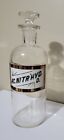 Antique Apothecary Pharmacy Bottle Medicine Glass Label Ac  Nitr hyd  D  8 5 