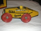 Antique Girard Motor Co Bear Cat Racer Tin Wind Up Toy With Garage  