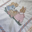 Vintage Peter Rabbit Beatrix Potter Baby Crib Blanket Quilt Lace Ruffle 44x28