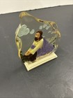 Vintage Reverse Painted Resin Jesus Christ Religious Praying Statue Figurine