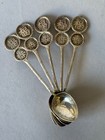 Antique Chinese Silver Double Character Top Spoon Set Of Five 5