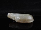 Antique Chinese Hand-carved Hetian Jade Dragon Tortoise Statue Amulet        Sc