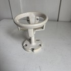 Vintage White Enamel Cast Iron Toothbrush Soap Cup Holder Wall Mount Antique