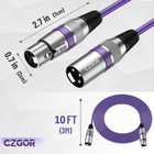 6 Pack 10 Ft Xlr Microphone Cables Multi-color 3-pin Male To Female Cords
