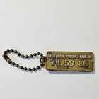 Brass 1939 Ca Worlds Fair Ggie Goodrich Tires License Plate Key Chain Tag