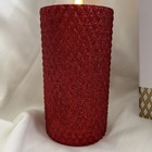 Luminara Real Flame-effect Flameless Candle 6    Glitter Red  W remote Nib Rare