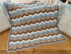 Chevron Afghan Sofa Throw  48 x 45   Crochet Handmade New   Never Used