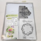 Art Impressions Unmounted Rubber Stamp Lot Flowers Trees Wreath Backgrounds