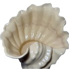 Vintage Atlantic Mold Conch Shell Planter Vase Beach Coastal Decor Pale Yellow