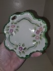 Green   Pink Floral Japan Dish   Ashtray   Stunning