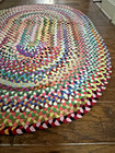 Vintage Multi-color 3ft X 5 Ft Braided Oval Rug - Reversible