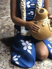Very Rare 1950   s Hakata Urasaki Hawaii Hula Doll With Ipu Made In Japan Damaged