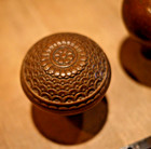 Antique Victorian Ornate Cast Brass Door Knob Set - See Images