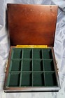 Vintage 1996 The Bombay Company Wooden Tea Chest 12 Compartments Green Lined