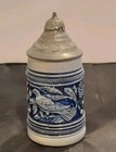 Small Lidded German Beer Stein With Bird Motifs 