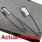 5 Pcs Of 5 Inch Heavy Duty Jumbo Stainless Steel Safety Pins Silver