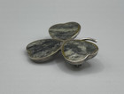 Irish Connemara Marble Sterling Silver 1  Clover Shamrock Brooch Pin  c  Clasp