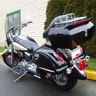 Black Motorcycle Trunk Tail Box Luggage Touring Pack Universal W  Tail Light Dmy