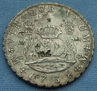 1738 Mexico 8 Reales Mo Mf Chopmarked Pillar Dollar  spanish Colonial Silver 