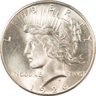 1926  1 Peace Dollar - Pcgs Ms-63 Blast White
