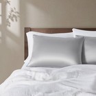 Calm Jumbo Medium Density Satin Bed Pillow Silver