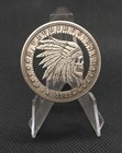 Cut Coin Dollar Skull Indian Native American Brave Fantasy Art Hobo Coin