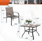 5 Piece Outdoor Dining Set Patio Table And Chairs With 1 57  Hole For Garden