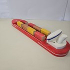 Large Vintage Handmade Wooden Container Ship Toy - 23  Folk Art Carpet Ship
