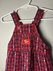 Vintage Oshkosh Bgosh Heart Plaid Print Bubble Romper Overall 12m