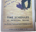 Santa Fe Train Time Table Atsf Atchison Topeka Railway 1958 Vtg Native Boy Map